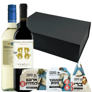 מארז גבינות ויין, יין אדום ולבן